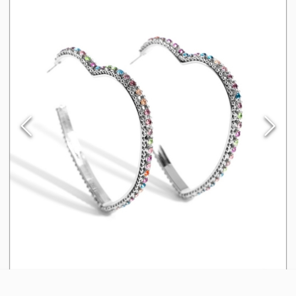 Halftime Hearts Hoop Earrings Post